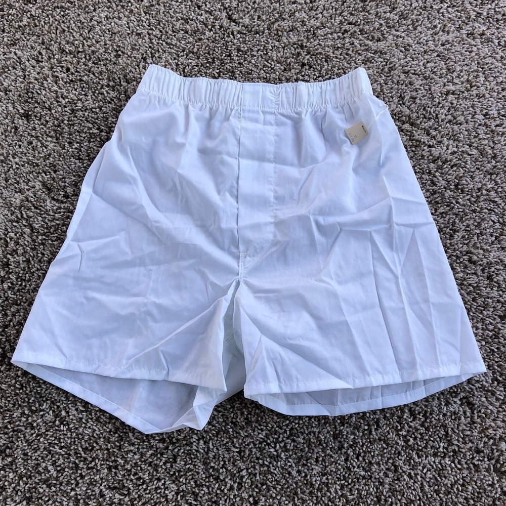 Vintage 50s‎ Macys Kempton Boxer Shorts Size 30 All White 100% Cotton Sanforized